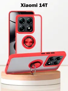 Чехол для Xiaomi 14T, с кольцом, подставка, красный