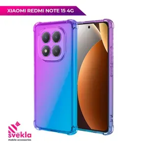 Силиконовый чехол для Xiaomi Redmi Note 15 4G (Сяоми Редми Ноут 15 4Г) c усиленными углами Фиолетово-синий Svekla Mix