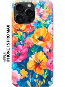 Силиконовый чехол на Apple iPhone 15 Pro Max с принтом "Цветочное ассорти"
