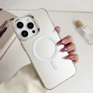 Чехол на iPhone 15 Pro ( Айфон 15 Про ) MagSafe, противоударный, защитная рамка для камер