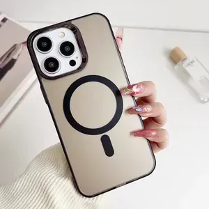Чехол на iPhone 15 ( Айфон 15 ) MagSafe, противоударный, защитная рамка для камер