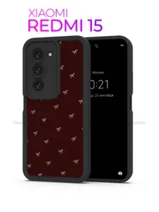 Чехол на Xiaomi Redmi 15 / Сяоми Редми 15 с принтом, Бордовый, бантики