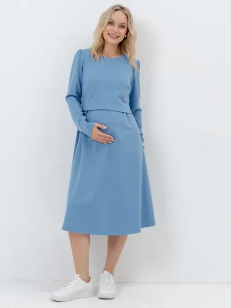 Hunny Mammy Платье для беременных и кормящих с длинным рукавом в офис
