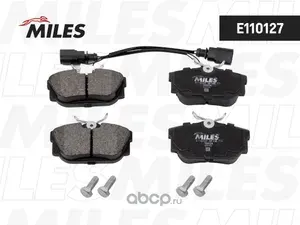 Колодки тормозные дисковые задние полуметаллические Semi-Metallic E110127 MILES, подходит для автомобилей Volkswagen T4 1996-, Sharan 2000-, Ford Galaxy R16 2000-2006 кросс (4 шт.)