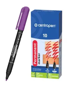 Маркер перманентный Centropen "2846" фиолетовый, пулевидный, 1мм, 10 шт