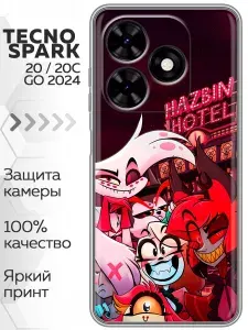 Чехол для Tecno Spark Go 2024, Spark 20, Spark 20C, Pop 8 с принтом Hazbin Hotel Отель Хазбин на Техно Спарк Го 2024, Спарк 20, Спарк 20С, Поп 8