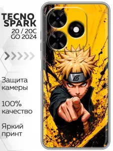 Чехол для Tecno Spark Go 2024, Spark 20, Spark 20C, Pop 8 с принтом Naruto Наруто Аниме на Техно Спарк Го 2024, Спарк 20, Спарк 20С, Поп 8