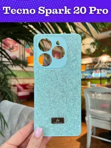 Чехол со стразами для Tecno Spark 20 Pro / Техно Спарк 20 Про , бирюзовый защитный, премиум дизайн the bling world