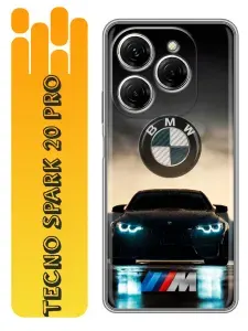 Чехол для Tecno Spark 20 Pro с принтом BMW БМВ (мужской) на Техно Спарк 20 Про