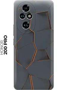 Силиконовый чехол на Honor 200 pro с принтом "Графитовый излом"