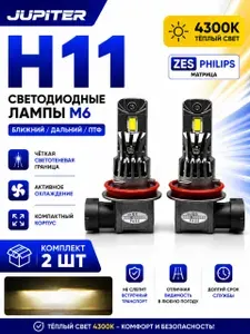 Светодиодные лампы для противотуманных фар H11 на Suzuki Swift 2005-2017 Сузуки Свифт - LED Лампочки автомобильные для ПТФ Н11