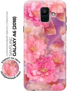 Силиконовый чехол на Samsung Galaxy A6 (2018) с принтом "Романс цветущей нежности"