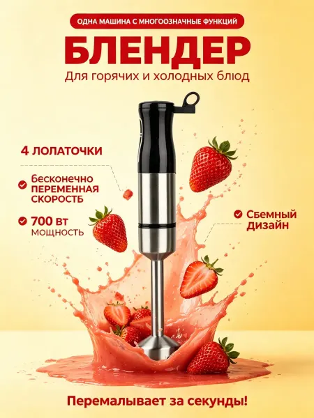 HYUNDAI Блендер погружной с регулируемой скоростью