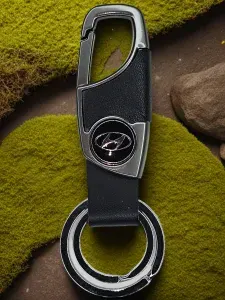 Брелок Металлический в кожаной оплетке Автомобильные Hyundai БА-165