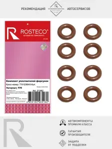 Кольца уплотнительные форсунки для RENAULT, NISSAN, VAZ, к-т 8 шт., ROSTECO, арт. 21392