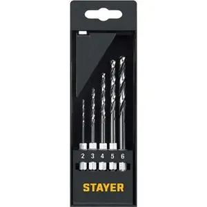 STAYER Impact Ready Нех-1/4, 5 шт, набор сверл по металлу для винтовёртов и шуруповертов 29603-H5