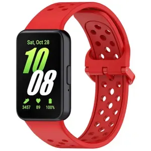 Ремешок Samsung galaxy fit 3 силиконовый с отверстиями красный