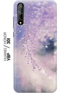 Силиконовый чехол на Huawei Y8P / Honor 30i / Хуавей У8Р / Хонор 30ай с принтом "Ветка в капельках"