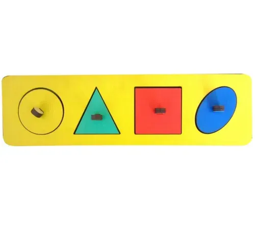 Деревянная рамка-вкладыш Smile Decor Геометрические фигуры", развивающая игрушка для малышей, обучающая игра, пазл-головоломка на 4 фигурные детали