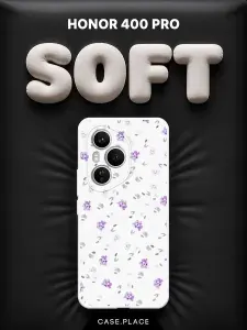 Чехол на Honor 400 Pro Soft Touch с принтом "Цветочный паттерн"