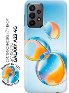 Силиконовый чехол на Samsung Galaxy A23 4G с принтом "Радуга в пузырьках"