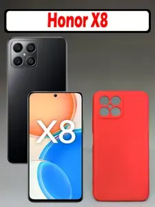 Чехол накладка для Honor X8 (4G) Красный,силикон