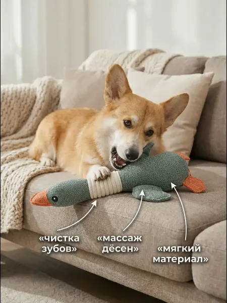 IBEO Мягкая интерактивная игрушка для собак уточка
