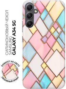 Чехол на Samsung Galaxy A34 5G с принтом "Мозаика ромбов"