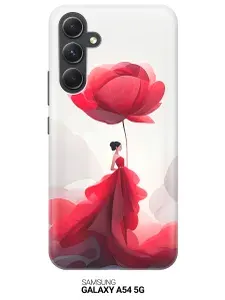 Силиконовый чехол на Samsung Galaxy A54 5G / Самсунг А54 с рисунком "Цветочная девушка в красном"