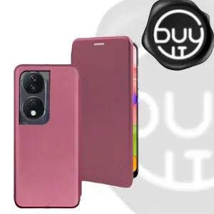 Чехол на Honor X7b (CLK-LX1) (6.8") бордовый, крышка с магнитом , визитница