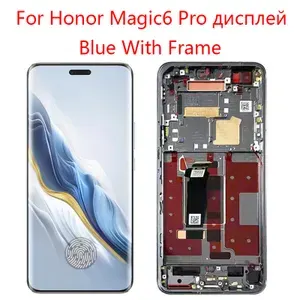 Дисплей (экран) для HONOR Magic 6 Pro BVL-N49 (AMOLED) ЖК Синяя рамка