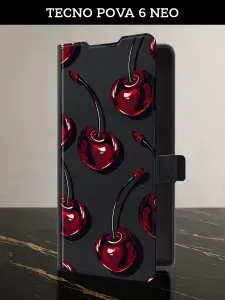 Чехол-книжка на Tecno Pova 6 Neo (Техно Пова 6 Нео) с картой эстетичный