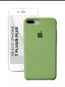 Apple iPhone 8 Plus / 7 plus, 7+, 8+, зелёный чехол, эпл айфон 8 плюс , 7 плюс Silicone case, замша