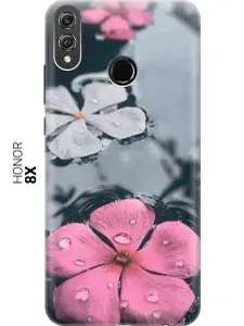 Силиконовый чехол на Honor 8X / Хонор 8Х с принтом "Фиалки в воде"