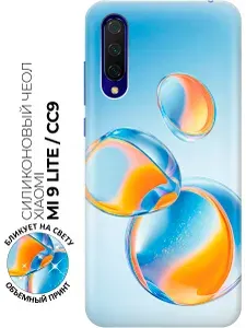 Силиконовый чехол на Xiaomi Mi 9 Lite / CC9 с принтом "Радуга в пузырьках"