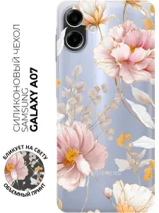 Силиконовый чехол на Samsung Galaxy A07 с принтом "Шепчущие лепестки"
