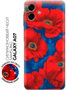 Силиконовый чехол на Samsung Galaxy A07 с принтом "Маковое пламя"