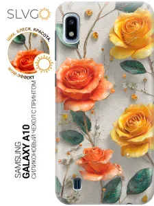 Силиконовый чехол на Samsung Galaxy A10 с принтом Пламя и солнце, trn
