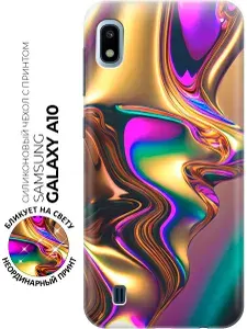 Силиконовый чехол на Samsung Galaxy A10 с принтом "Золотистая абстракция"
