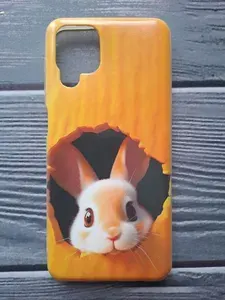 Силиконовый чехол для Samsung Galaxy A12 защита камеры, красочный принт, кролик