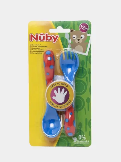 Детский набор Nuby ID5256, ложка и вилка