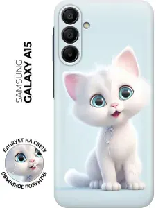 Силиконовый чехол на Samsung Galaxy A15 / Самсунг А15 с рисунком "Глазастый котик"