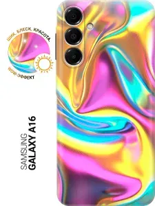 Силиконовый чехол на Samsung Galaxy A16 с принтом "Ультрафиолетовая абстракция"