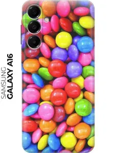 Силиконовый чехол на Samsung Galaxy A16 с принтом "Цветные драже"