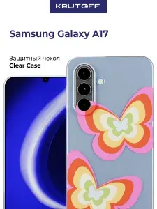 Чехол-накладка Clear Case Бабочки для Samsung Galaxy A17