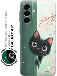Силиконовый чехол на Samsung Galaxy A17 с принтом "Добродушный котик"