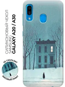Силиконовый чехол на Samsung Galaxy A20 / A30 с принтом "Тишина зимней ночи"