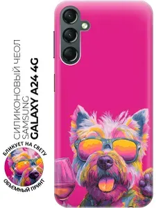 Силиконовый чехол на Samsung Galaxy A24 с принтом "Собачий денди"