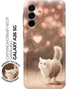 Силиконовый чехол на Samsung Galaxy A26 с принтом "Котик в океане нежности"