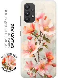 Силиконовый чехол на Samsung Galaxy A32 с принтом "Персиковый рассвет"